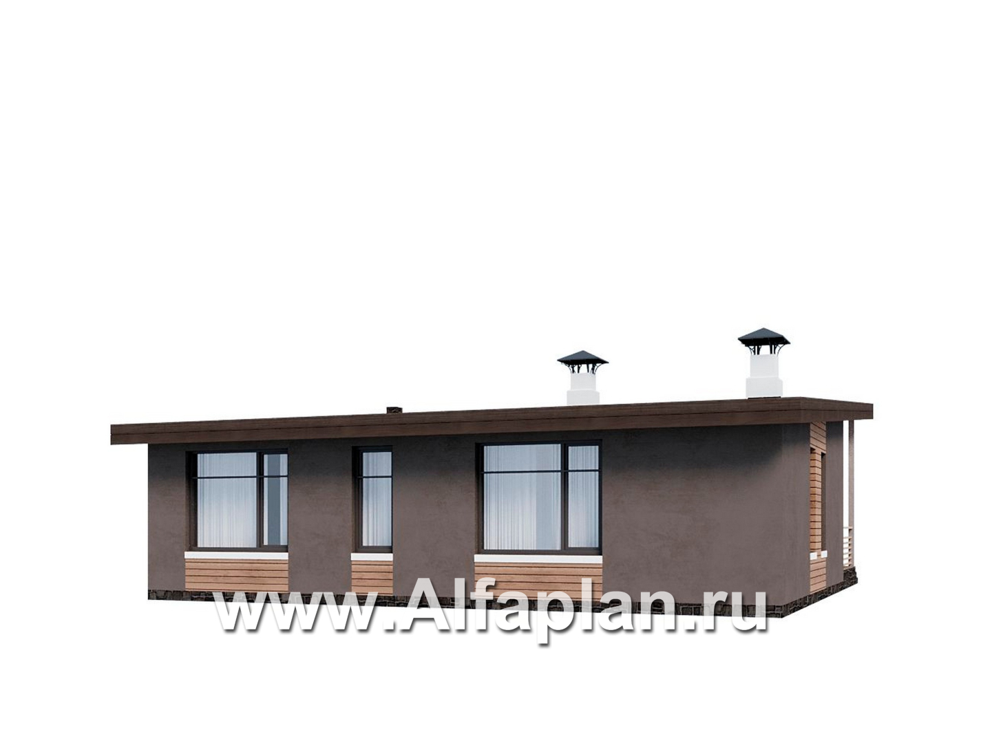 Проекты домов Альфаплан - "Талисман" - проект одноэтажного дома с односкатной кровлей - дополнительное изображение №2