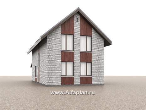 Проекты домов Альфаплан - "Мой путь" - проект дома из кирпича, 2 этажа, с террасой и с 5-ю спальнями - превью дополнительного изображения №1