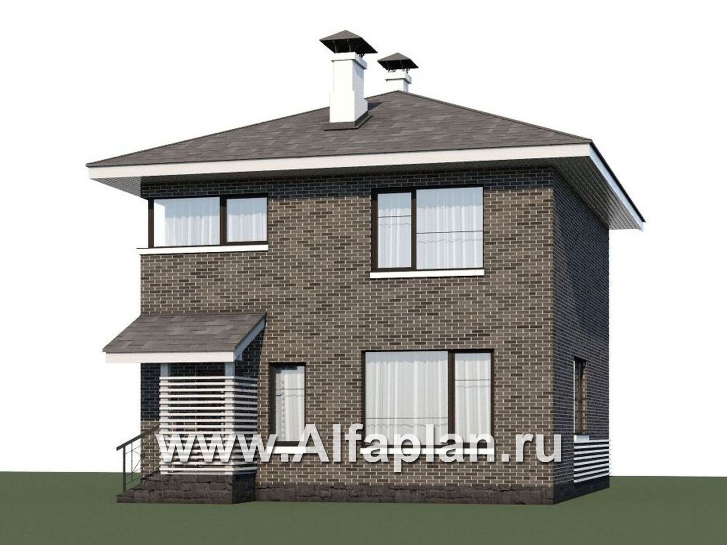 Проекты домов Альфаплан - Кирпичный дом «Серебро» для небольшой семьи - дополнительное изображение №1