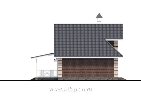 «Замечательный сосед» - проект дома с мансардой, с террасой, с навесом на 2 авто - превью фасада дома