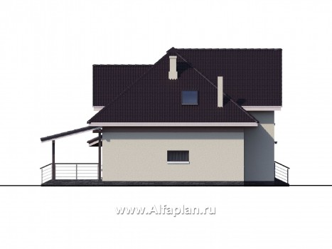Проекты домов Альфаплан - «Кассиопея» - комфортабельный мансардный дом с большим гаражом - превью фасада №3
