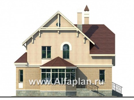 «Успех» - проект двухэтажного дома,  с верандой и с эркером - превью фасада дома