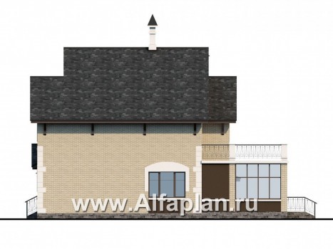 Проекты домов Альфаплан - «Плоды успеха»- удобный коттедж с гаражом и террасой - превью фасада №2