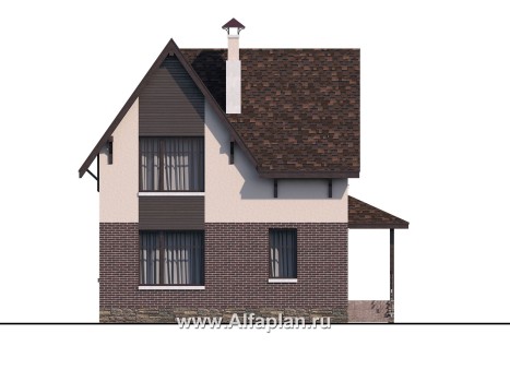 Проекты домов Альфаплан - «Оптима»- стильный современный дом из кирпичей или газобетона - превью фасада №4