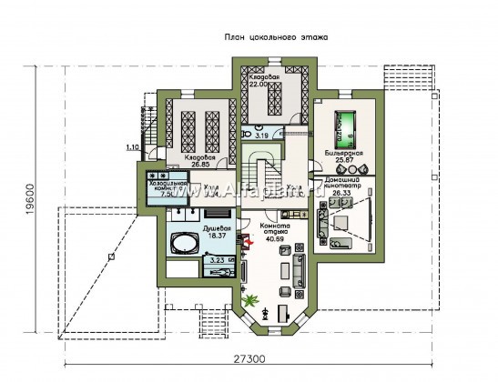 Проекты домов Альфаплан - «Пятьсот квадратов» — комфортабельный загородный особняк бизнес-класса - превью плана проекта №1