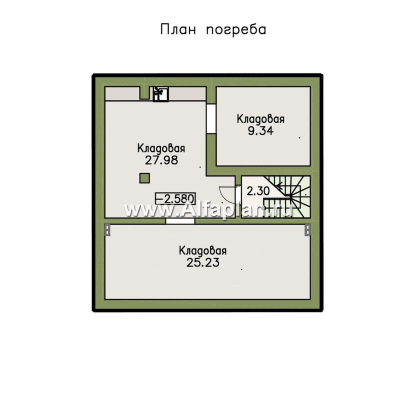«Модуль» — проект современного одноэтажного дома, с диагональным планом, мастер спальня - превью план дома