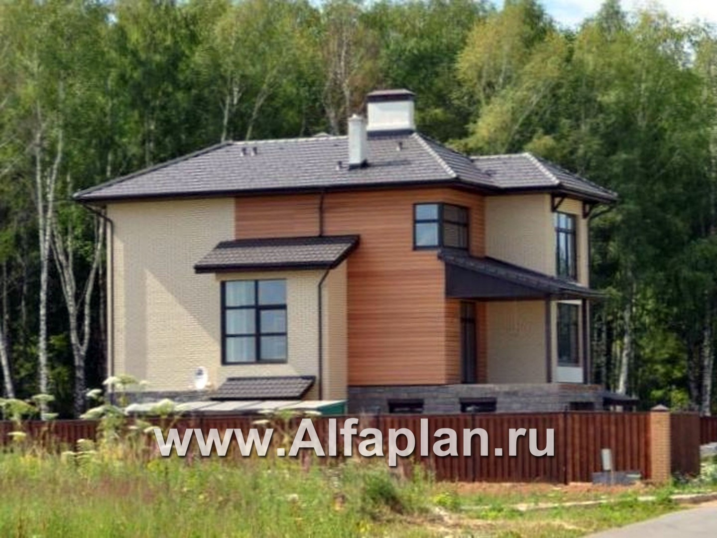 Проекты домов Альфаплан - «Светлая жизнь» - современный дом с большими окнами - дополнительное изображение №2
