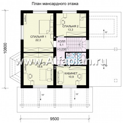 Проекты домов Альфаплан - Компактный дом с навесом для машины - превью плана проекта №2