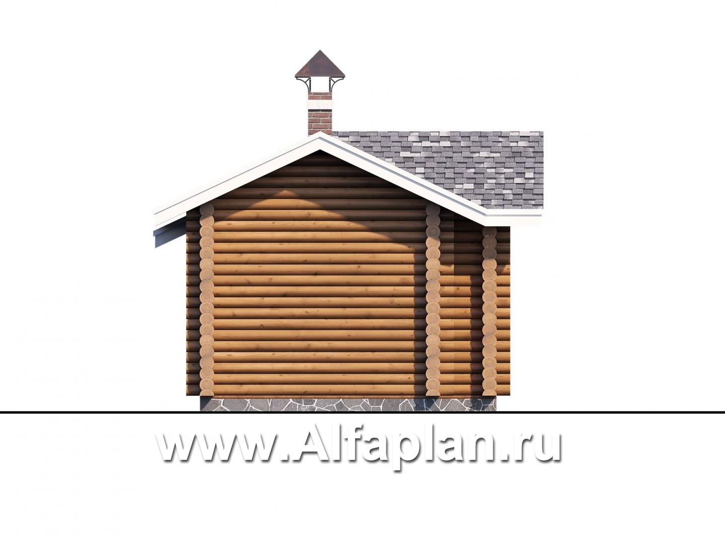 Проекты домов Альфаплан - Узкая деревянная баня с гостевой спальной - изображение фасада №3