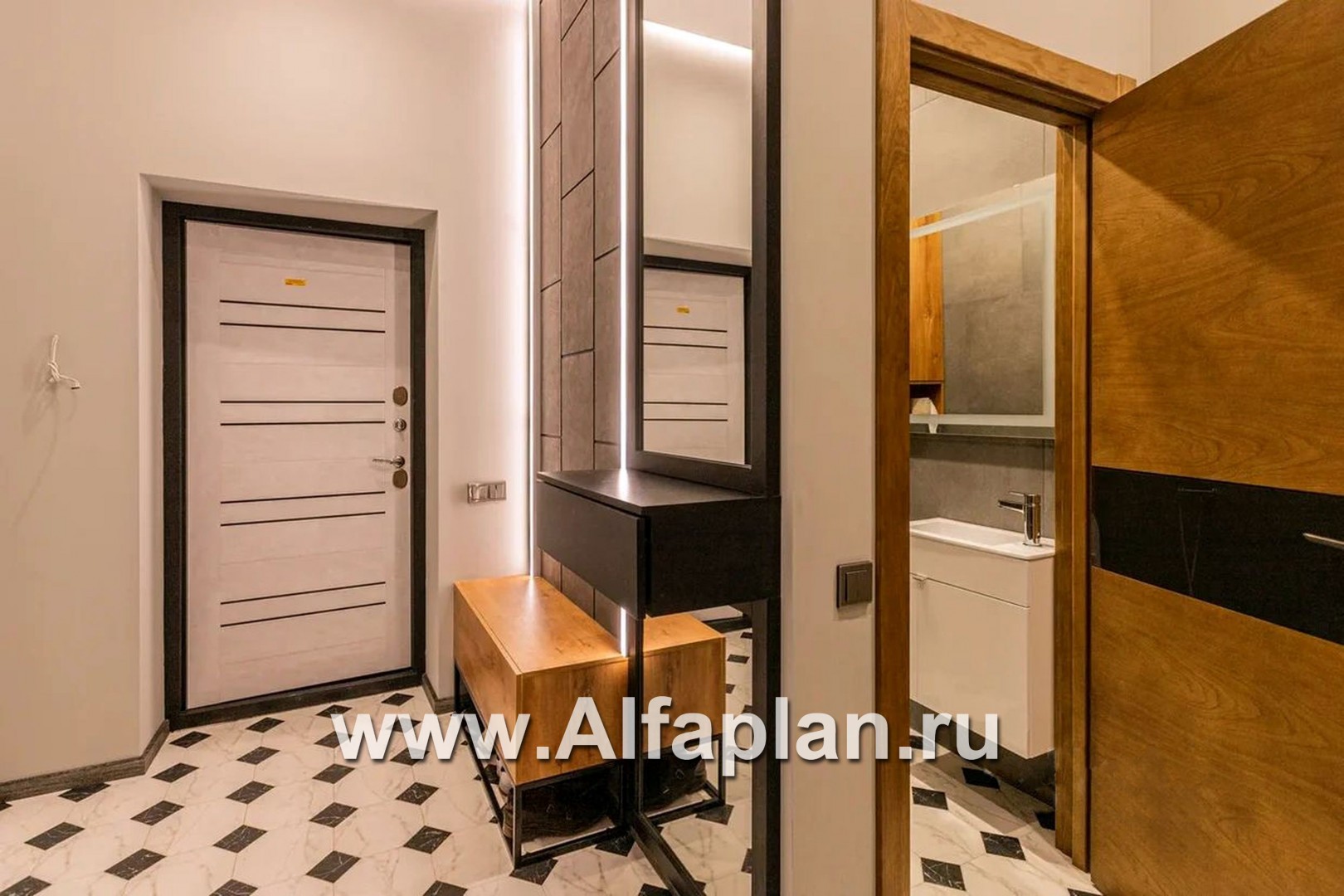 Проекты домов Альфаплан - «Дипломат Плюс» - дом с бильярдной и гаражом на два автомобиля - дополнительное изображение №3