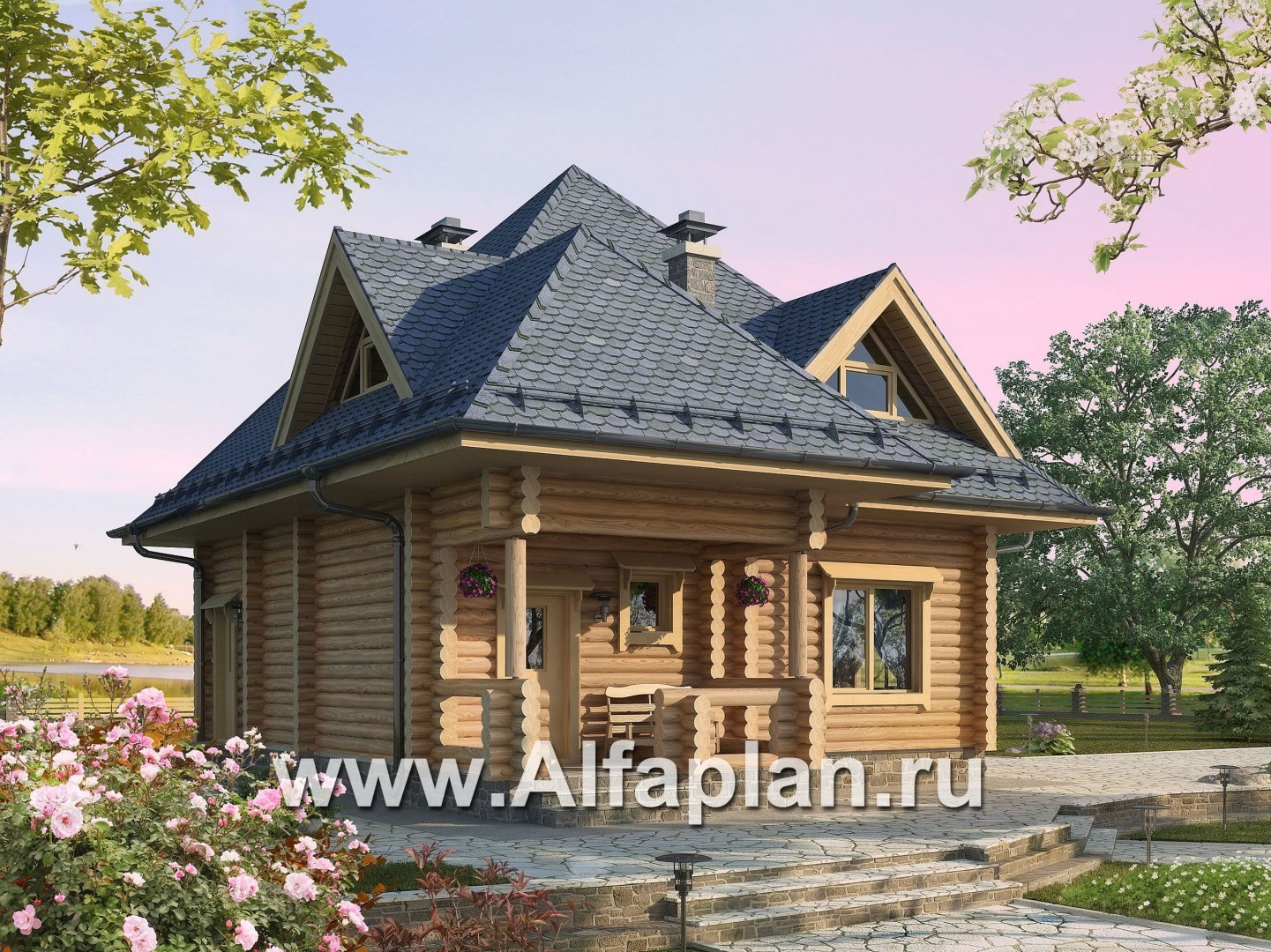 Проекты домов Альфаплан - Компактный деревянный дом - основное изображение