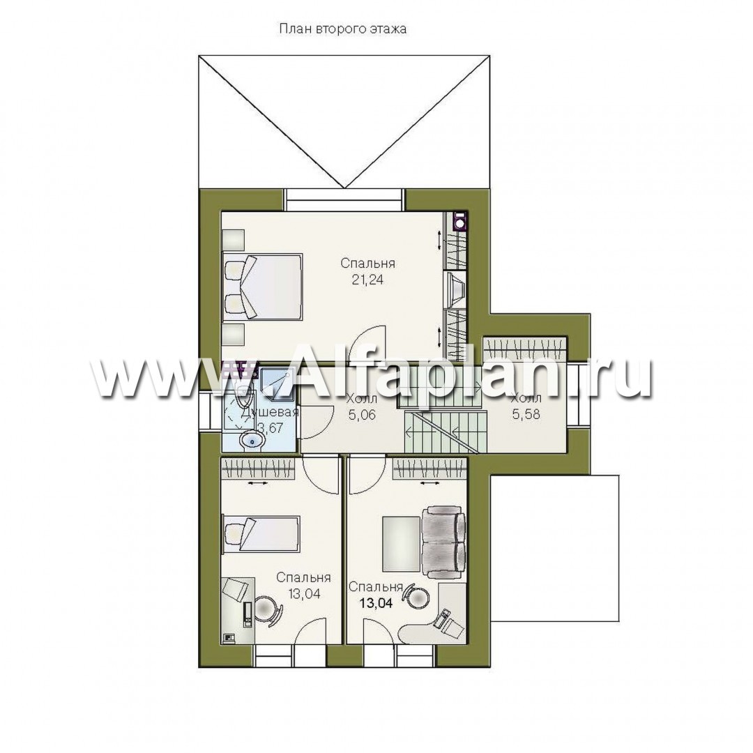 Проекты домов Альфаплан - «Экспрофессо» - комфортный дом для узкого участка - план проекта №3