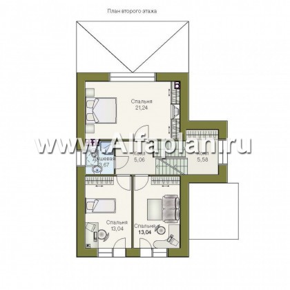 Проекты домов Альфаплан - «Экспрофессо» - комфортный дом для узкого участка - превью плана проекта №3