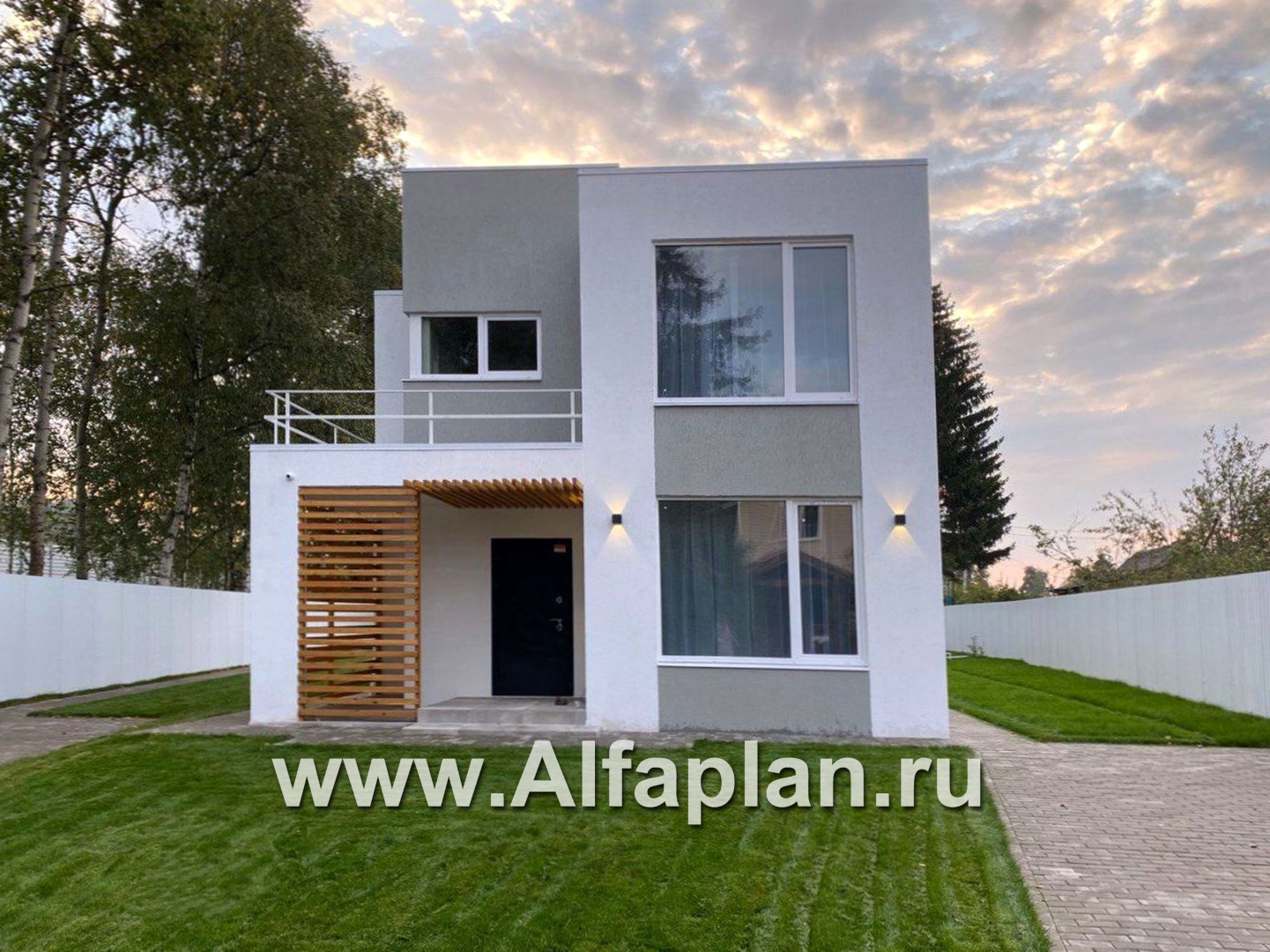 Проекты домов Альфаплан - «Арс» - дом с плоской кровлей для узкого участка - дополнительное изображение №4