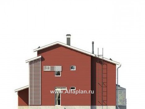 Проекты домов Альфаплан - Современный каркасный дом - превью фасада №4