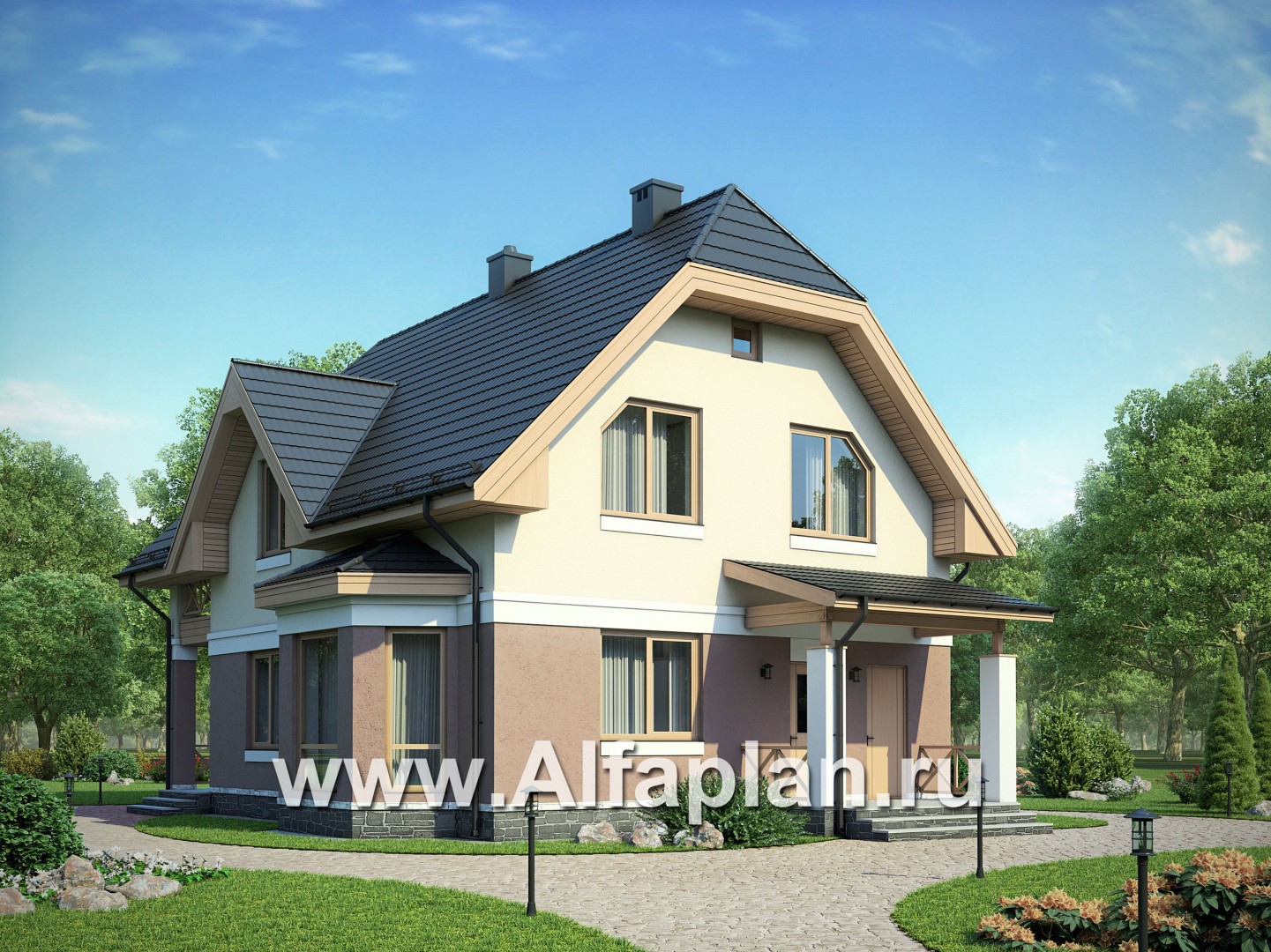 Проекты домов Альфаплан - Экономичный дом из газобетона - основное изображение
