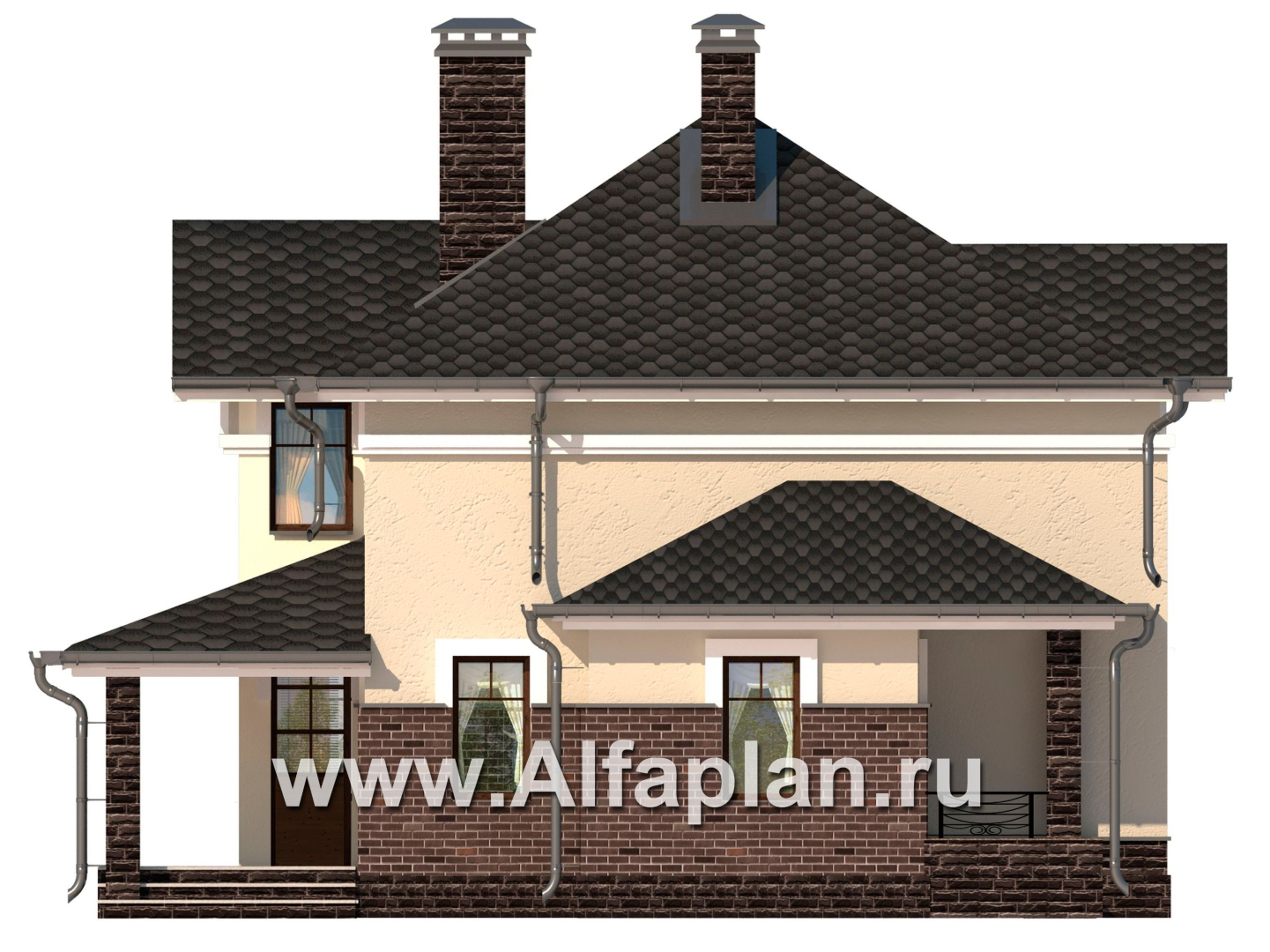 Проекты домов Альфаплан - Компактный дом для маленького участка - изображение фасада №1
