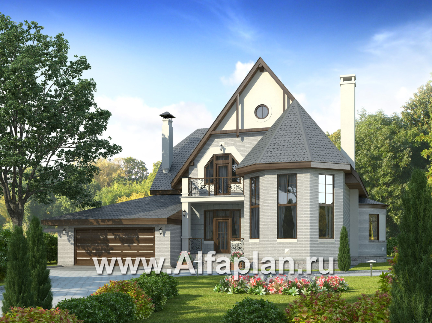 Проекты домов Альфаплан - «Ленский» - романтический дом  для большой семьи - дополнительное изображение №1