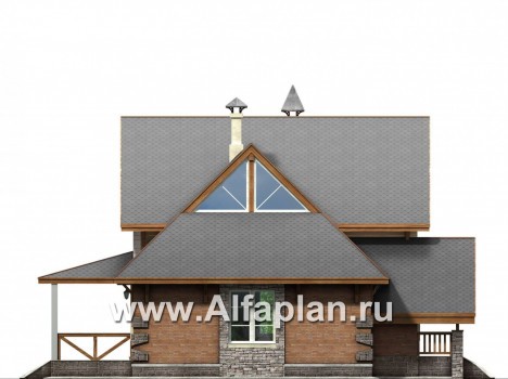 Проекты домов Альфаплан - «Альпенхаус»- альпийское шале из комбинированных материалов - превью фасада №3