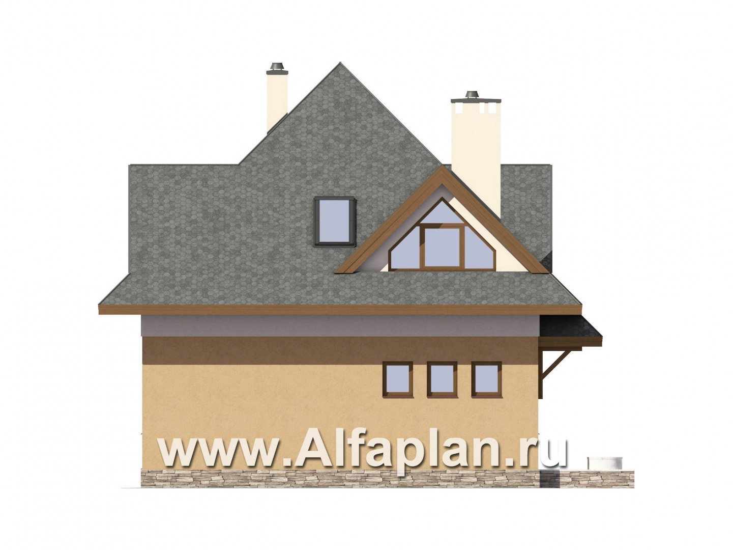 Проекты домов Альфаплан - Экономичный дом с компактным планом - изображение фасада №4