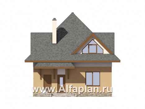 Проекты домов Альфаплан - Экономичный дом с компактным планом - превью фасада №1