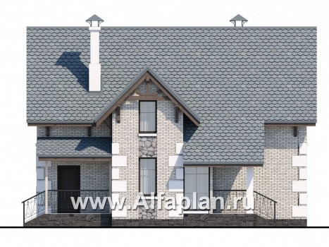 Проекты домов Альфаплан - «Малая Родина» - компактный и комфортный загородный дом - превью фасада №3