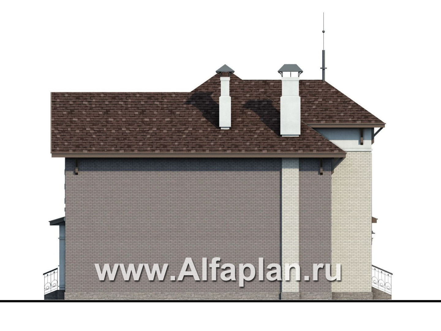 Проекты домов Альфаплан - «Маленький принц» - компактный и комфортный коттедж - изображение фасада №3