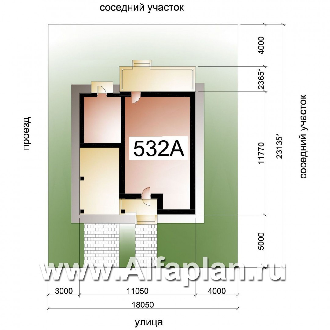 «Солнечный» - проект двухэтажного дома, с кабинетом на 1 эт, навес на 1 авто, в современном стиле - дизайн дома №2