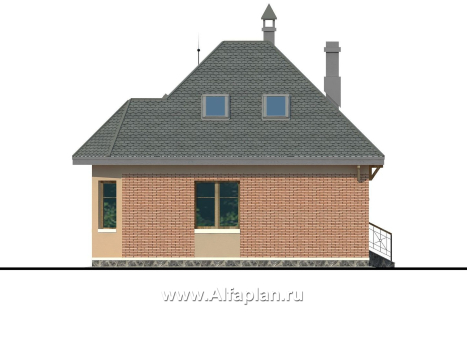 Проекты домов Альфаплан - «Душечка» - небольшой дом с мансардой - превью фасада №4