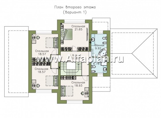 Проекты домов Альфаплан - «Патриций» - коттедж с большой верандой и террасой - превью плана проекта №2