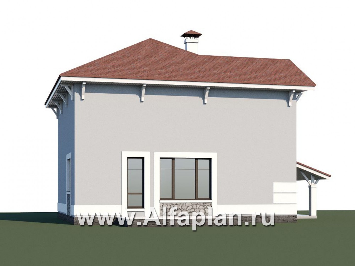 Проекты домов Альфаплан - «Линия жизни» - удобный дом для небольшой семьи - дополнительное изображение №1
