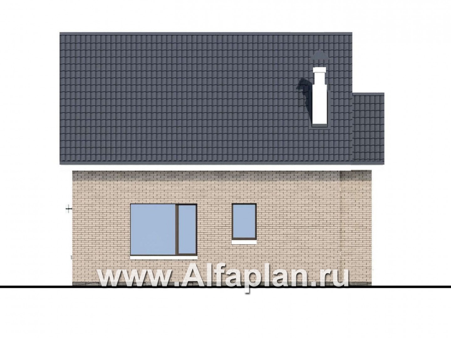 Проекты домов Альфаплан - «Сапфир» - недорогой компактный дом для маленького участка - изображение фасада №2