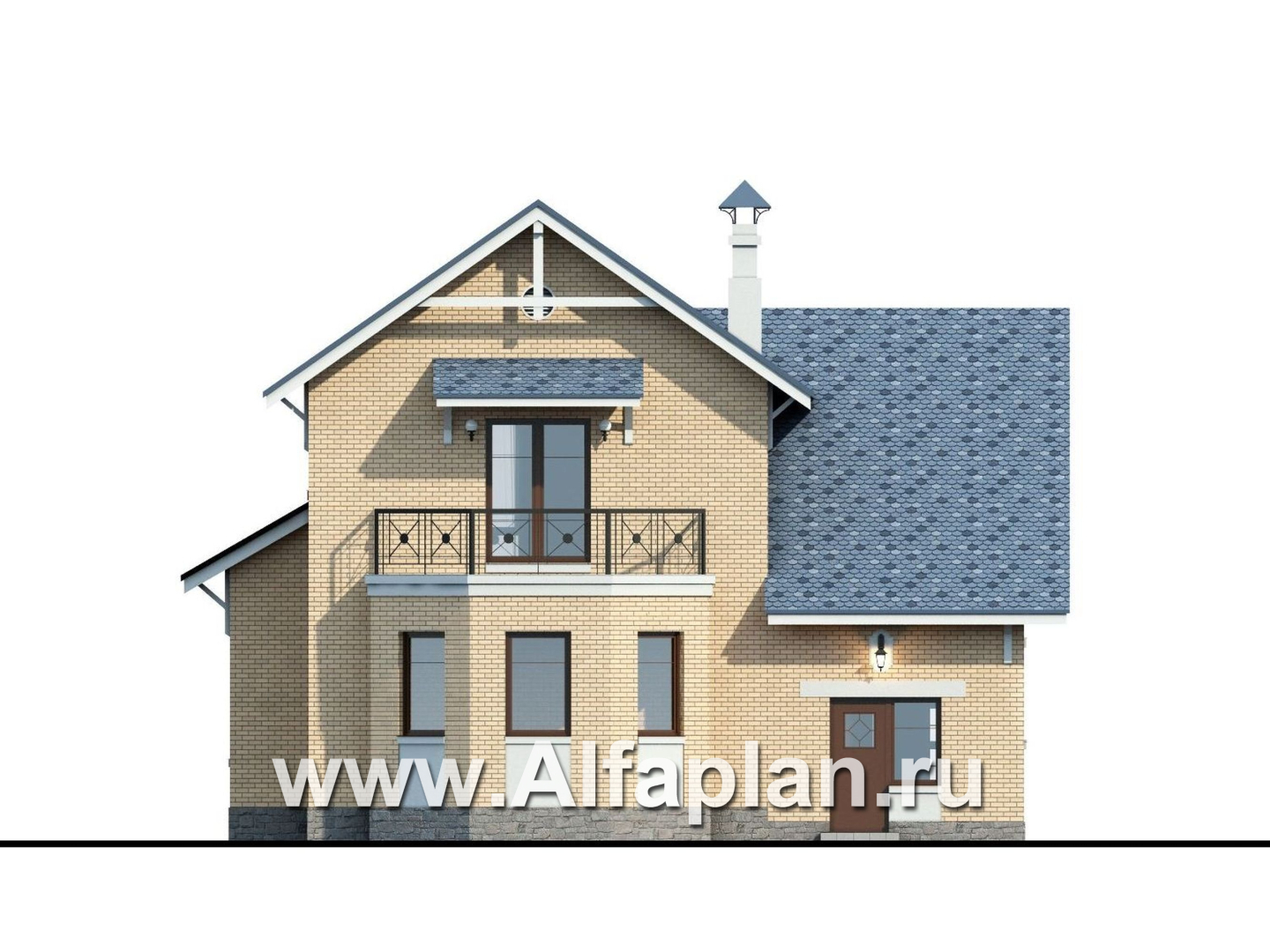 Проекты домов Альфаплан - «Дженни Врен» - удобный коттедж 154A - изображение фасада №4