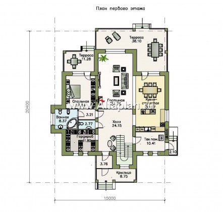 Проекты домов Альфаплан - «Демидов» - респектабельный особняк, в котором есть ВСЕ.... - превью плана проекта №1