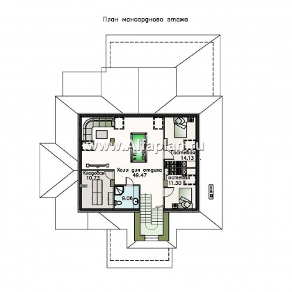 Проекты домов Альфаплан - «Демидов» - респектабельный особняк, в котором есть ВСЕ.... - превью плана проекта №3