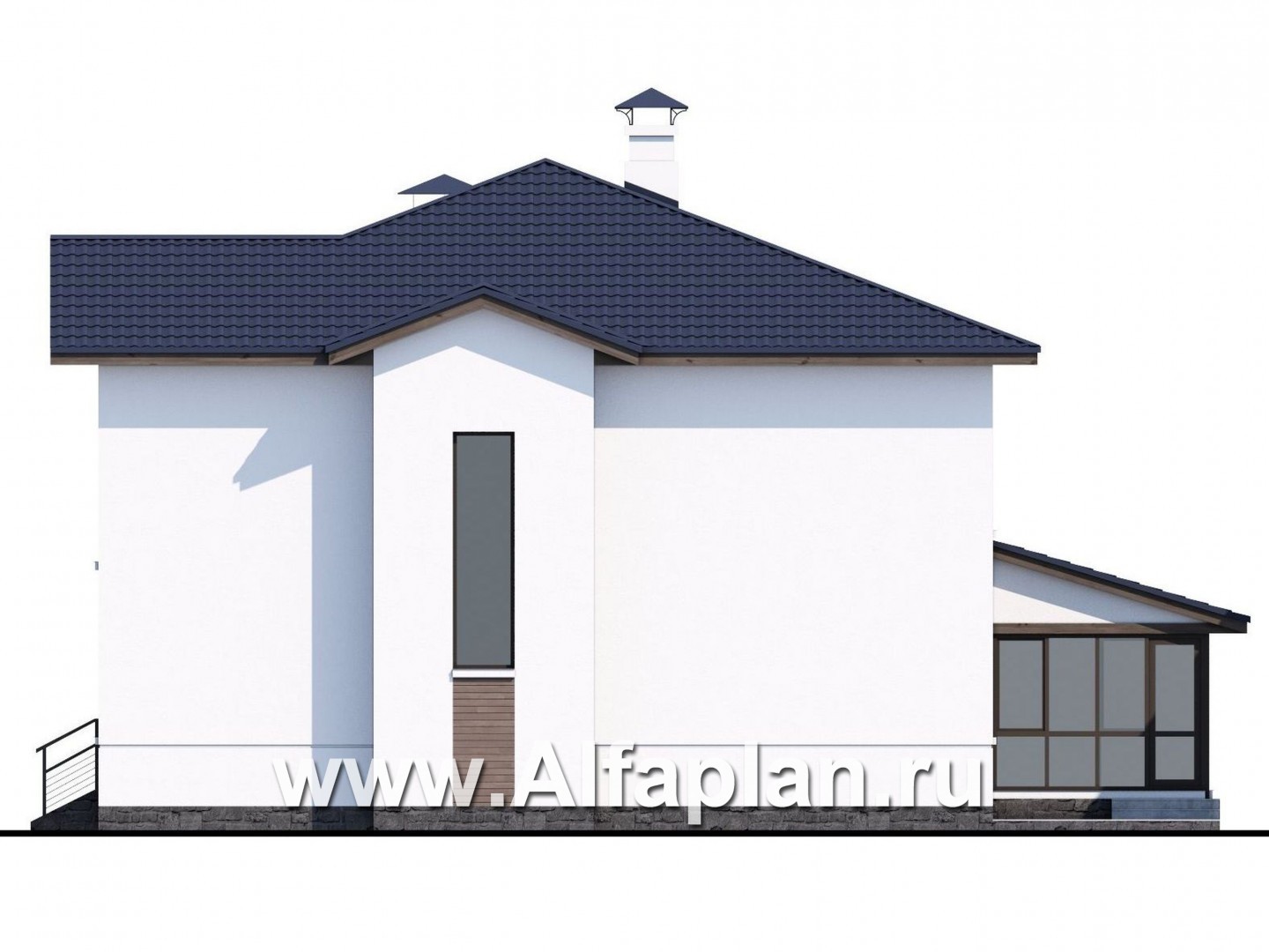 Проекты домов Альфаплан - «Выбор» - компактный дом с комфортной планировкой - изображение фасада №2
