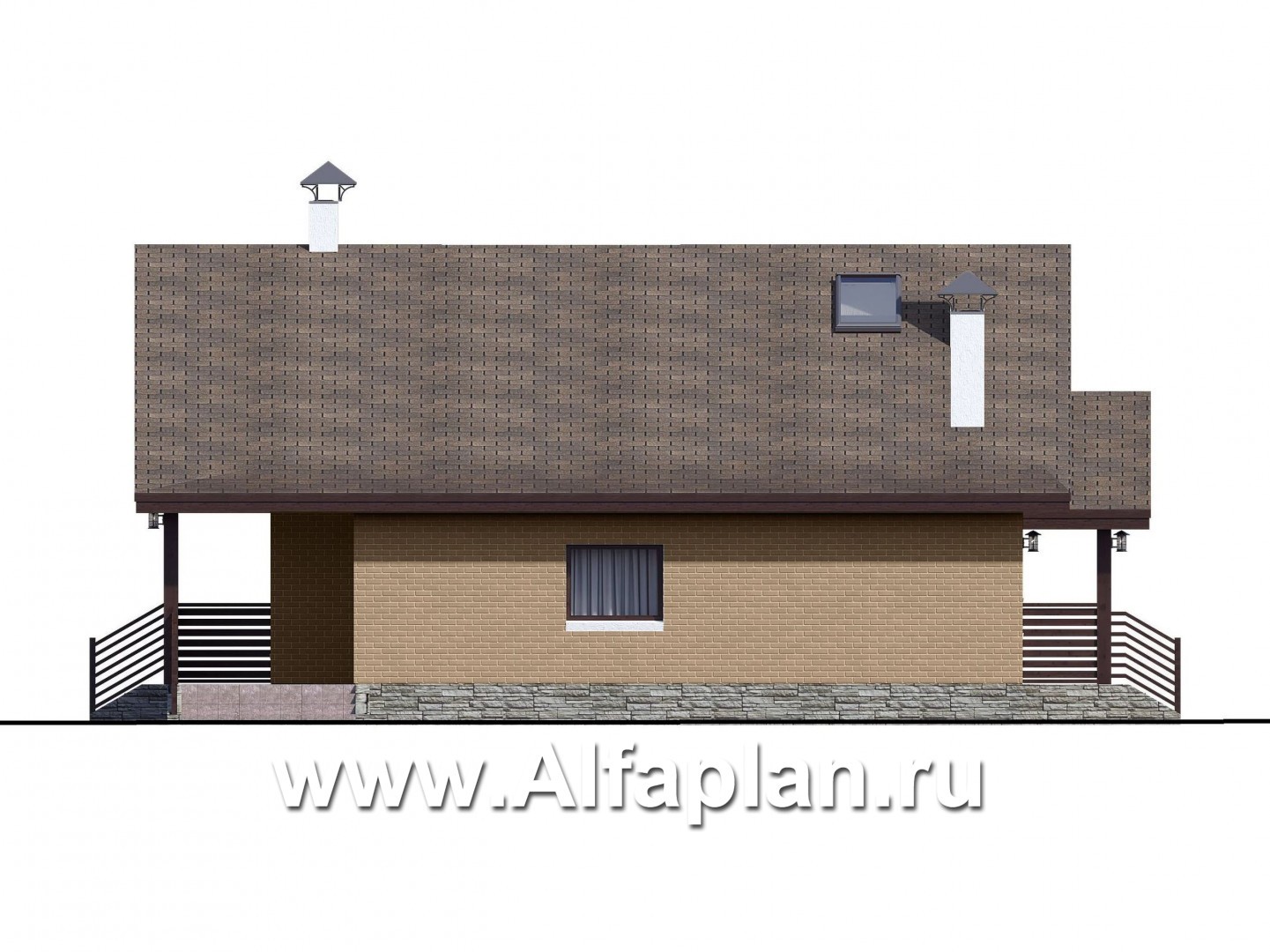 Проекты домов Альфаплан - «Моризо» - шале с двусветной гостиной - изображение фасада №2
