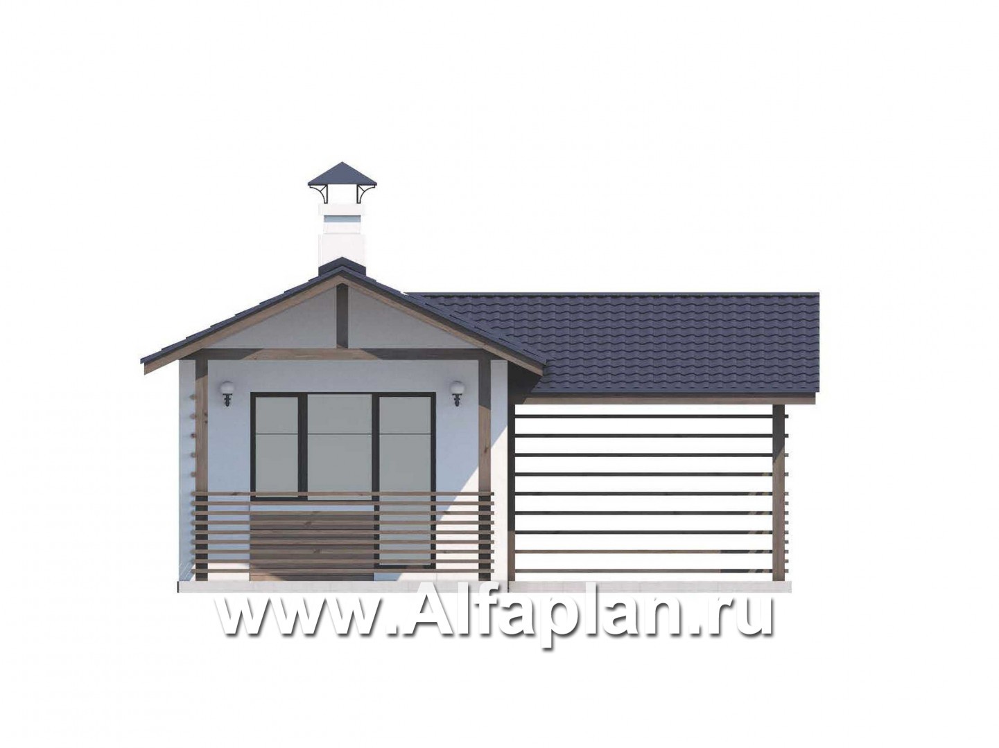 Проекты домов Альфаплан - Проект хозяйственного блока, для небольшого участка - изображение фасада №4