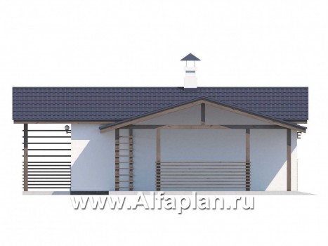 Проекты домов Альфаплан - Проект хозяйственного блока, для небольшого участка - превью фасада №3