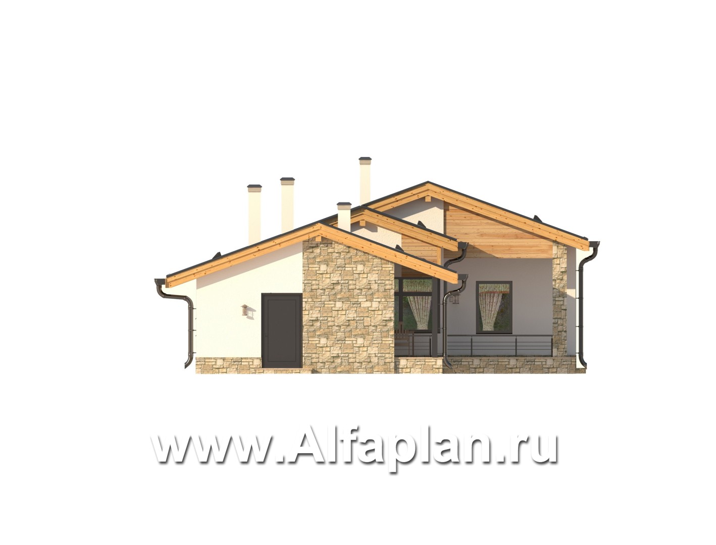 Проекты домов Альфаплан - Небольшой уютный дом для отдыха - изображение фасада №3
