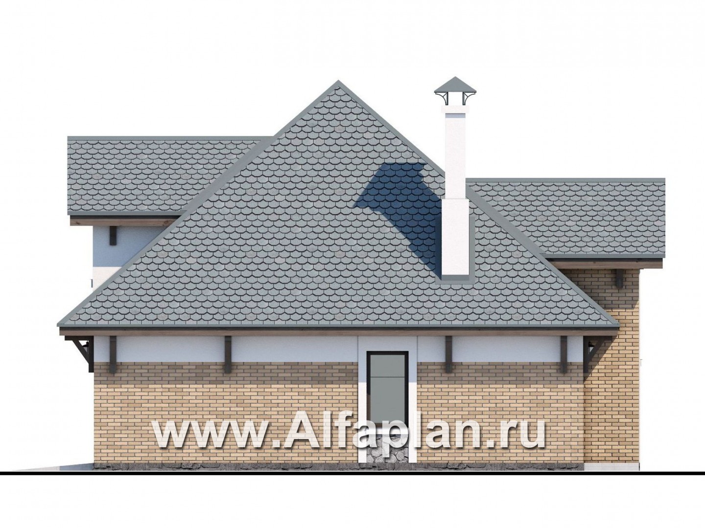Проекты домов Альфаплан - Гараж со студией в мансарде - изображение фасада №2