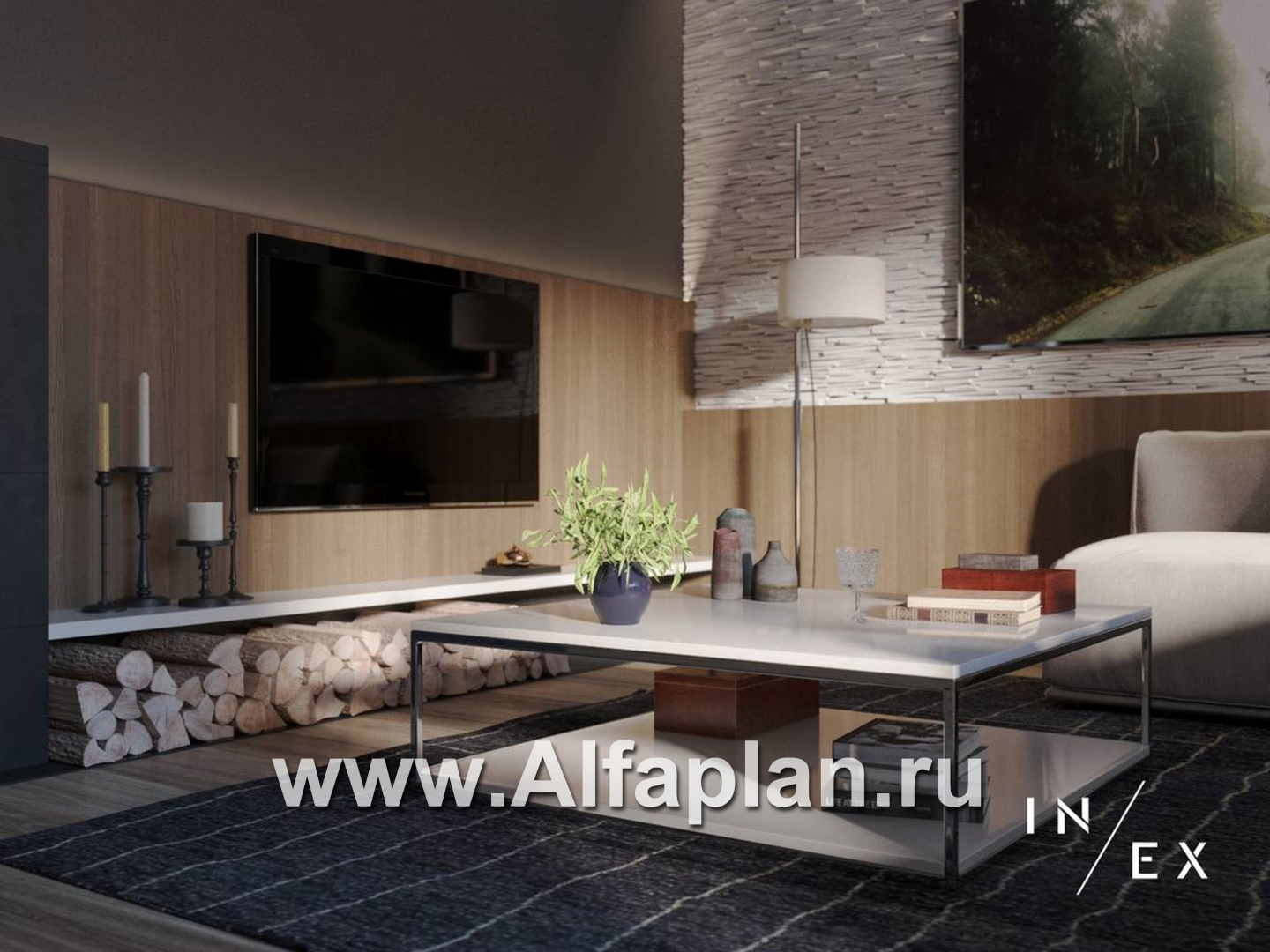 Проекты домов Альфаплан - «Виньон» - дачный дом с большой террасой - дополнительное изображение №4