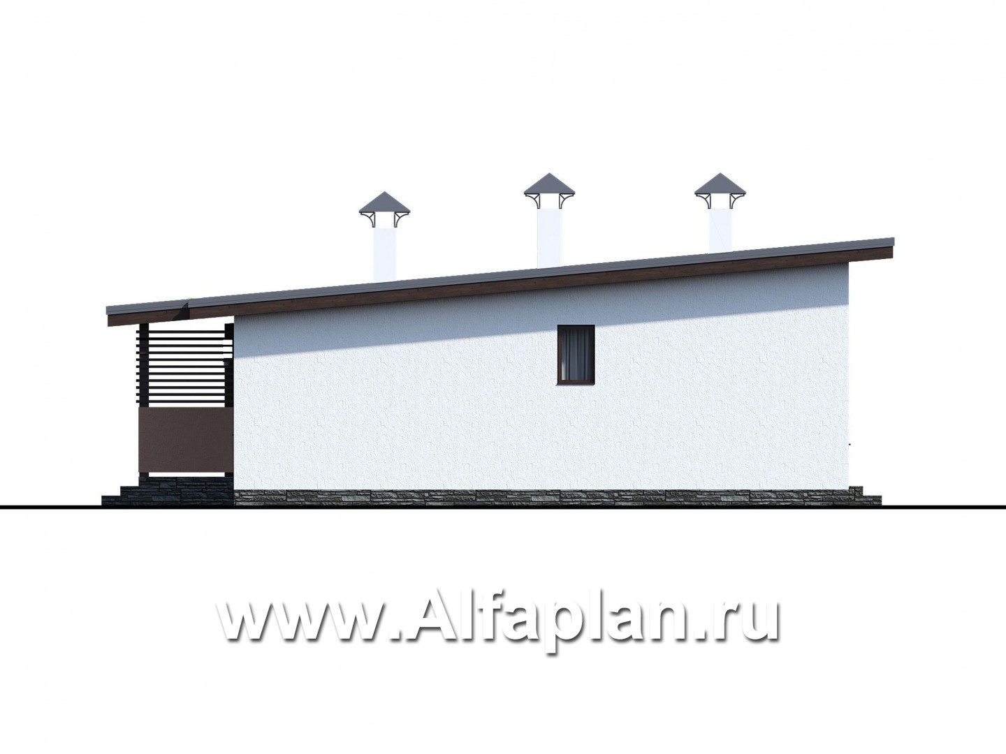 «Зита» -  проект одноэтажного дома, с сауной, с джакузи на террасе,  в скандинавском стиле - фасад дома