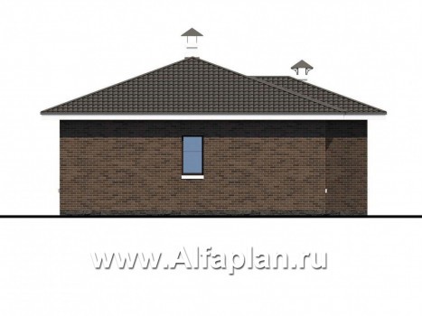 Проекты домов Альфаплан - «Персефона» - современный одноэтажный коттедж с террасой - превью фасада №4