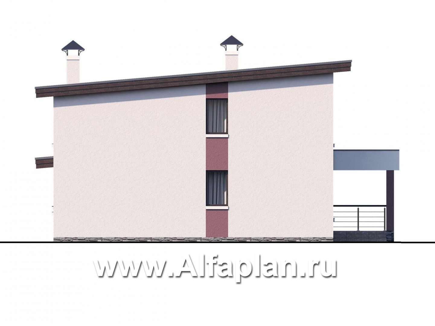 «Фабула» - проект двухэтажного дома с террасой и балконом, в скандинавском стиле - фасад дома